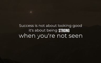 Inspiring Motivational Quote About Strength and Success with Minimalist Background