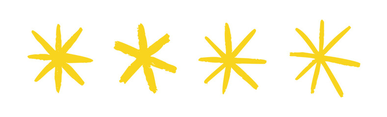 Star crayon pencil chalk hand drawn background sketch color. Yellow crayon star collage sticker doodle element.