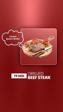 Restaurant Food Promo Animation for Social Media with Price and Description Text