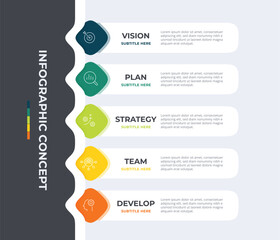Obraz premium List infographic template. success story diagram template