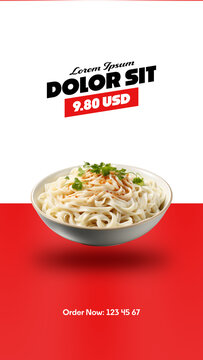 Restaurant Menu Promo Animation for Social Media Video with Text Animation