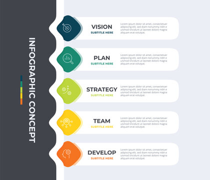 List infographic template. success story diagram template