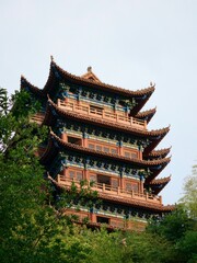 Chinese hillside village, traditional houses, Han River valley