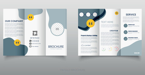Creative corporate modern business trifold brochure template. Editable file
