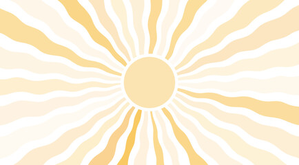 Sun burst pattern background ray sunshine. Retro summer sun wave vector geometric texture beam