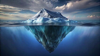 Majestic Iceberg: A Powerful Visual Metaphor for Hidden Potential and Unsolved Mysteries 3D icon high quality resolution