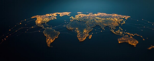 World map emphasizing america for global network © FocusFusion