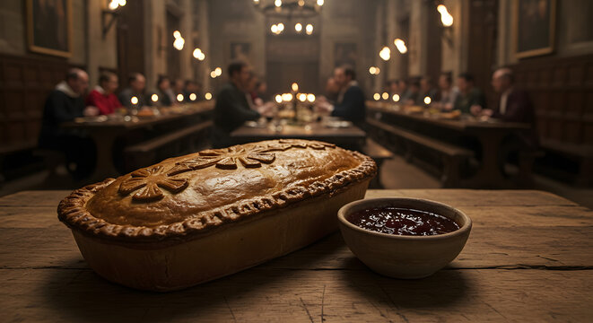 Medieval Feast Food Photography of a Humble Pie Coffin Pastry
