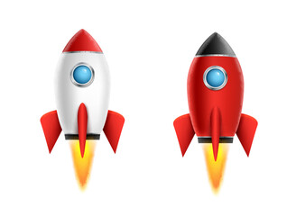 Rocket vector icon launch space. Cartoon rocket spaceship background illustration clipart 3d isolated design icon