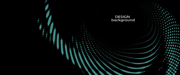 3D blue techno background. Big data visualization on dark space with dotted lines shape effect decoration.
