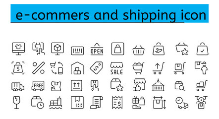 e-commers and shipping icon, suitable for your online business and branding