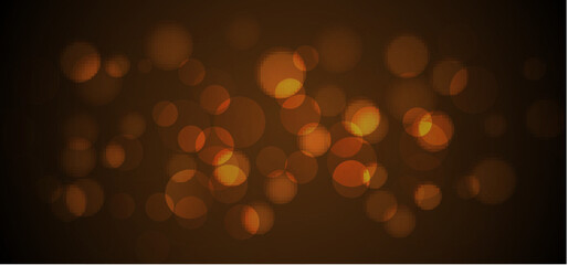 Golden bokeh light effect glowing blurred circles background. Blurred bokeh abstract background.