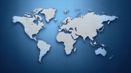Fototapeta premium World geography map on cool blue background