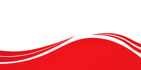 Abstract red waves are flowing on white background. red line background curve element. Suit for business, cover, header, wallpaper, corporate background. Eps 10