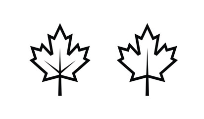 Maple leaf vector shape icon. Forest and wood symbol sign. Nature tree logo. Canada label. Clip-art silhouette.
