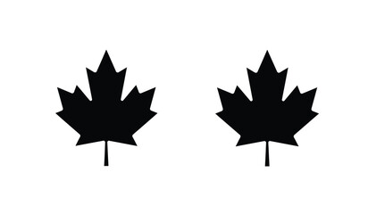 Maple leaf vector shape icon. Forest and wood symbol sign. Nature tree logo. Canada label. Clip-art silhouette.
