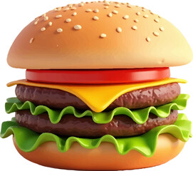 Clip Art Vector Style Burger multicolor 
