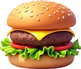 Clip Art Vector Style Burger multicolor 