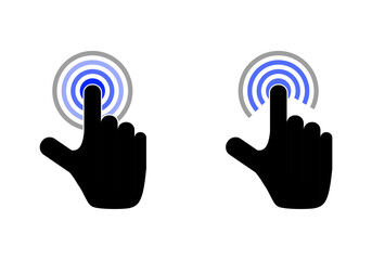 Click the finger symbol touch line icon on a transparent background