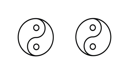 Yin Yang icon set. Symbol of harmony and balance
