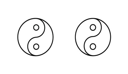 Yin Yang icon set. Symbol of harmony and balance
