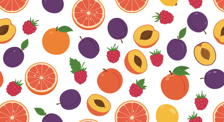 Colorful Fruit Pattern Illustration
