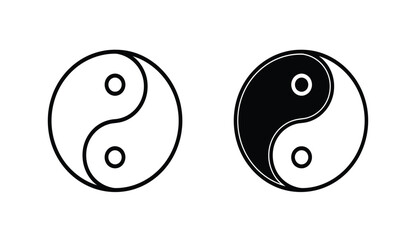 Yin Yang icon set. Symbol of harmony and balance
