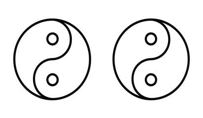 Yin Yang icon set. Symbol of harmony and balance
