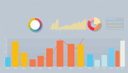 Flat design illustration of business performance benchmarking, analyzing data indicators and efficiency,  industry,  technology