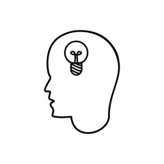 line head and bulb. idea brainstorming concept.