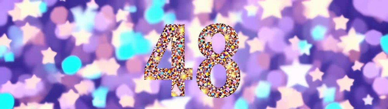 Number 48 on blurred background 