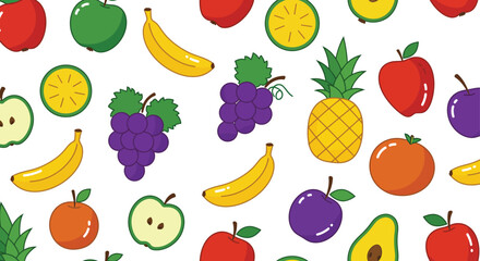 Colorful Fruit Pattern Illustration