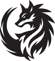 Wolf Howling Emblem Logo Vector silhouette