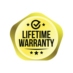 lifetime warranty sticker. guarantee sign and symbol.