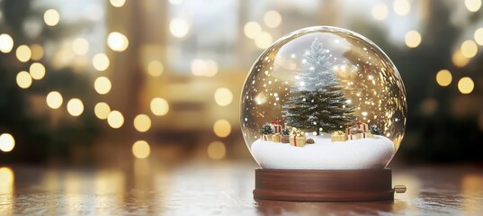 Magical Christmas Scene Featuring a Beautifully Decorated Tree and Cozy Atmosphere with Snowfall