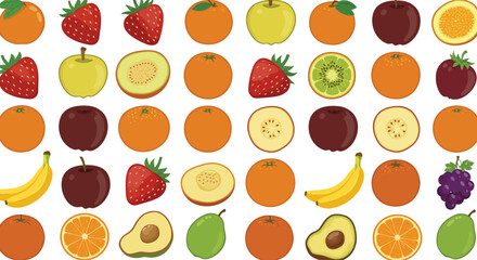 Colorful Fruit Pattern Illustration