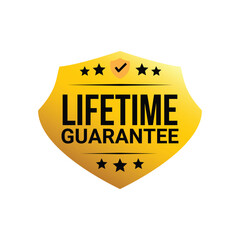 lifetime warranty sticker. guarantee sign and symbol.