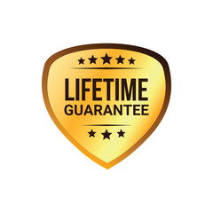 lifetime warranty sticker. guarantee sign and symbol.