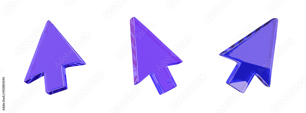 Fototapete arrow cursor 3d icon for mouse direction and click or pointer and navigation. interface design eleme