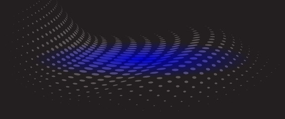 3D blue techno abstract background overlap layer on dark space with glowing dots shape decoration