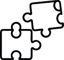 Vector art of two puzzle pieces connecting isolated on white background
