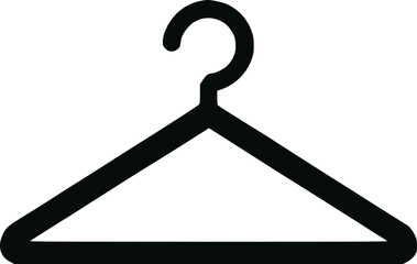 Black Silhouette of a Clothes Hanger Vector Icon