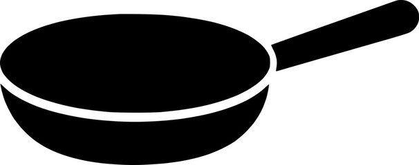 Black Silhouette of a Frying Pan Vector Icon