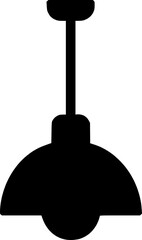 Black Silhouette of a Ceiling Light Vector Icon