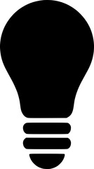 Black Silhouette of a Light Bulb Vector Icon