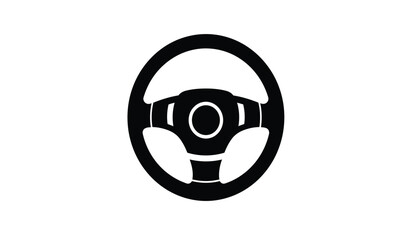 Steering wheel icon vector design. Silhouette of steering symbol, wheel icon design for logo, app, web  UI, UX design, Vector illustration.