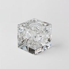 Projector crystal glass design for 3D on plain white background