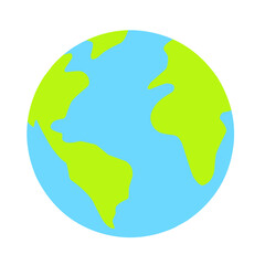 Earth globe flat illustration