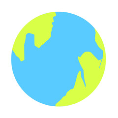 Earth globe flat illustration