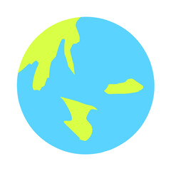 Earth globe flat illustration
